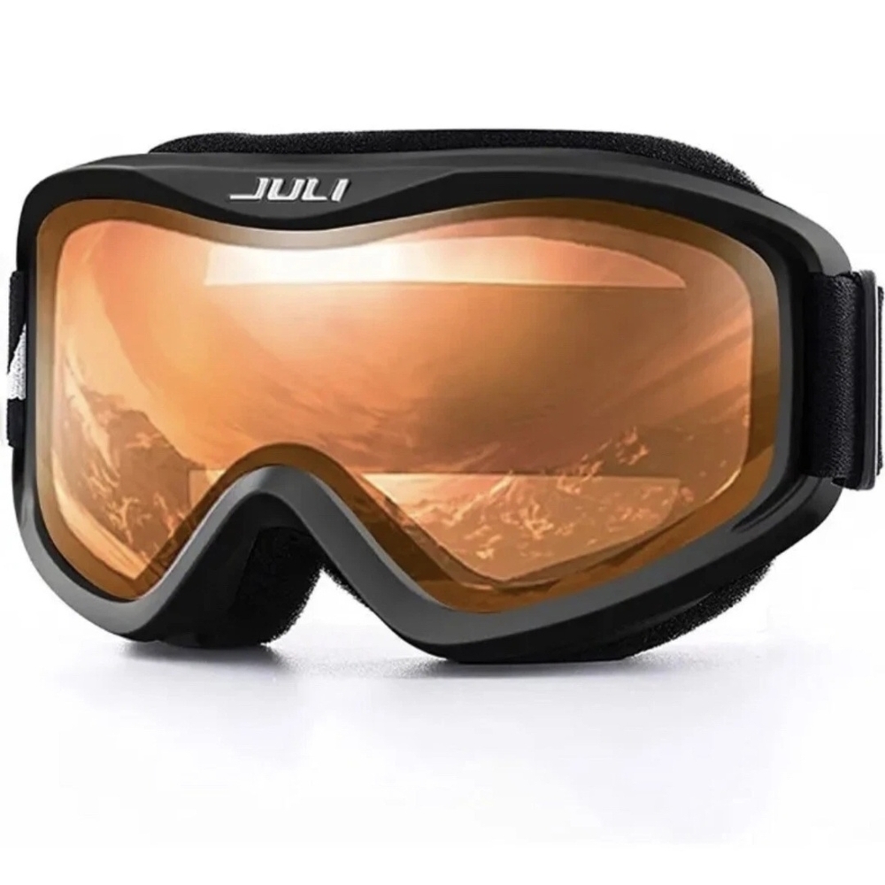 Black and Gold Ski Goggles